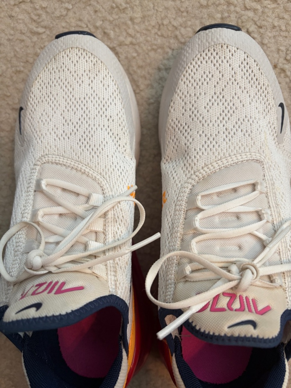 Women’s Nike Air Max 270- white, navy, yellow and pink size 9.5 - Picture 8 of 8